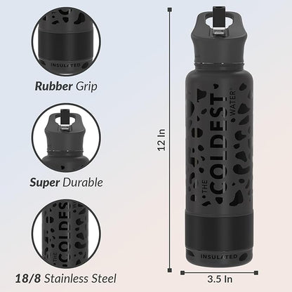 The Coldest Black Leopard Leak Proof Water bottle